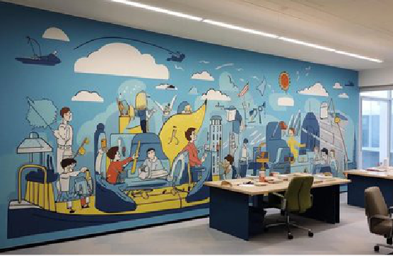华容办公室墙绘的特点。