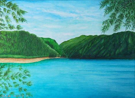 华容在墙绘中，如何绘画绿水青山？